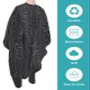Black Abstract Barber Cape - Salon Hair Cutting Cape for Women,Men,Kids,Adults,Modern Geometric Minimalist Stripes Haircut Cape with Elastic Neckline Hairdressing Stylist Cape Gown Accessories view 2