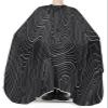 Black Abstract Barber Cape - Salon Hair Cutting Cape for Women,Men,Kids,Adults,Modern Geometric Minimalist Stripes Haircut Cape with Elastic Neckline Hairdressing Stylist Cape Gown Accessories view 3