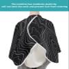 Black Abstract Barber Cape - Salon Hair Cutting Cape for Women,Men,Kids,Adults,Modern Geometric Minimalist Stripes Haircut Cape with Elastic Neckline Hairdressing Stylist Cape Gown Accessories view 4