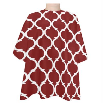 Red Morocco Barber Cape - Salon Hair Cutting Cape for Women,Men,Kids,Adults,Modern Abstract Geometric White Plaid Haircut Cape with Elastic Neckline Hairdressing Stylist Cape Gown Accessories