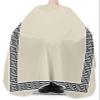 Beige Black Barber Cape - Salon Hair Cutting Cape for Women,Men,Kids,Adults,Traditional Chinese Geometric Tile Pattern Haircut Cape with Elastic Neckline Hairdressing Stylist Cape Gown Accessories view 3