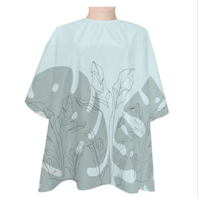 Abstract Leaves Barber Cape - Salon Hair Cutting Cape for Women,Men,Kids,Adults,Modern Geometric Minimalist Aesthetics Art Haircut Cape with Elastic Neckline Hairdressing Stylist Cape Gown Accessories