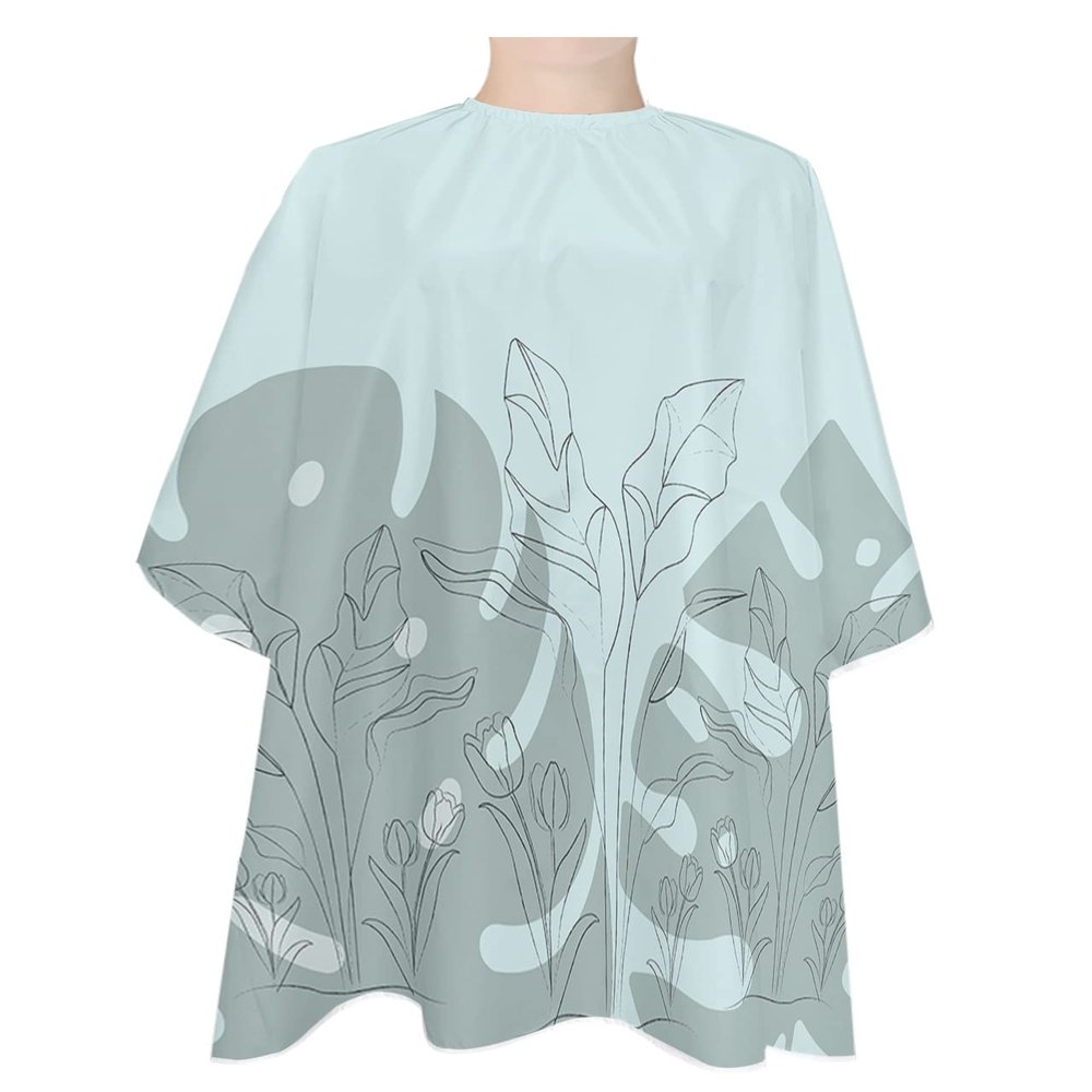 Abstract Leaves Barber Cape - Salon Hair Cutting Cape for Women,Men,Kids,Adults,Modern Geometric Minimalist Aesthetics Art Haircut Cape with Elastic Neckline Hairdressing Stylist Cape Gown Accessories