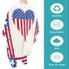 Red Stripes Love Barber Cape - Salon Hair Cutting Cape for Women,Men,Kids,Adults,Blue Independence Day White Haircut Cape with Adjustable Elastic Neckline Hairdressing Stylist Cape Gown Accessories view 2