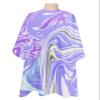 Marble Fluid Art Barber Cape - Salon Hair Cutting Cape for Women,Men,Kids,Adults,Abstract Modern Ombre Purple Blue Pink Haircut Cape with Elastic Neckline Hairdressing Stylist Cape Gown Accessories view 1