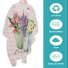 Watercolor Tulips Lavender Jasmine Barber Cape-Salon Hair Cutting Cape for Women,Men,Kids,Adults,Rustic Green Blue Purple Vase Pink Plaid Haircut Cape with Elastic Neckline Hairdressing Stylist Cape view 2