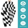 Black White Barber Cape - Salon Hair Cutting Cape for Women,Men,Kids,Adults,Geometric Checkered Flag Modern Abstract Dizz Haircut Cape with Elastic Neckline Hairdressing Stylist Cape Gown Accessories view 2