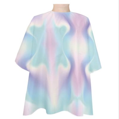Abstract Minimalistic Barber Cape - Salon Hair Cutting Cape for Women,Men,Kids,Adults,Turquoise Pink Ombre Aesthetic Color Art Haircut Cape with Elastic Neckline Hairdressing Stylist Cape Gown