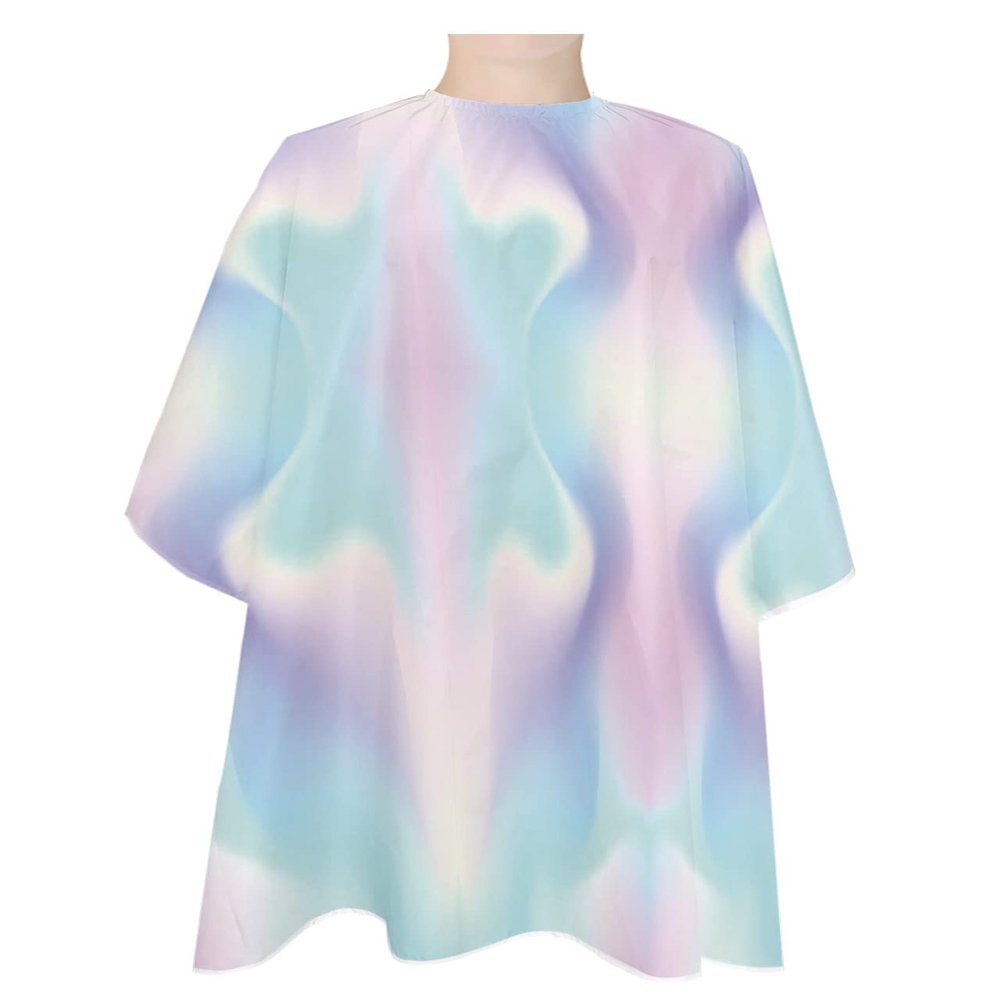 Abstract Minimalistic Barber Cape - Salon Hair Cutting Cape for Women,Men,Kids,Adults,Turquoise Pink Ombre Aesthetic Color Art Haircut Cape with Elastic Neckline Hairdressing Stylist Cape Gown