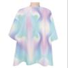 Abstract Minimalistic Barber Cape - Salon Hair Cutting Cape for Women,Men,Kids,Adults,Turquoise Pink Ombre Aesthetic Color Art Haircut Cape with Elastic Neckline Hairdressing Stylist Cape Gown view 1