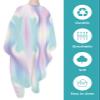 Abstract Minimalistic Barber Cape - Salon Hair Cutting Cape for Women,Men,Kids,Adults,Turquoise Pink Ombre Aesthetic Color Art Haircut Cape with Elastic Neckline Hairdressing Stylist Cape Gown view 2