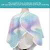 Abstract Minimalistic Barber Cape - Salon Hair Cutting Cape for Women,Men,Kids,Adults,Turquoise Pink Ombre Aesthetic Color Art Haircut Cape with Elastic Neckline Hairdressing Stylist Cape Gown view 4