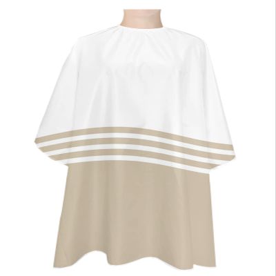 Modern Brown Barber Cape - Salon Hair Cutting Cape for Women, Men, Kids, Adults, Farmhouse Colored Art Striped Haircut Cape with Adjustable Elastic Neckline Hairdressing Stylist Cape Gown Accessories