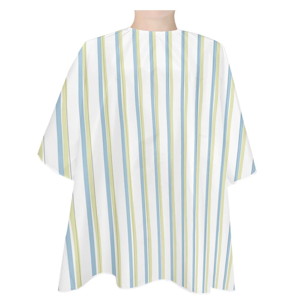 Abstract Stripes Barber Cape - Salon Hair Cutting Cape for Women,Men,Kids,Adults,Blue White Modern Geometric Art Haircut Cape with Elastic Neckline Hairdressing Stylist Cape Gown Accessories
