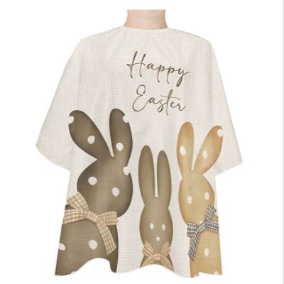 Boho Bunny Barber Cape - Salon Hair Cutting Cape for Women,Men,Kids,Adults,Easter Rabbit Spring Country Holiday Haircut Cape with Adjustable Elastic Neckline Hairdressing Stylist Cape Gown Accessories