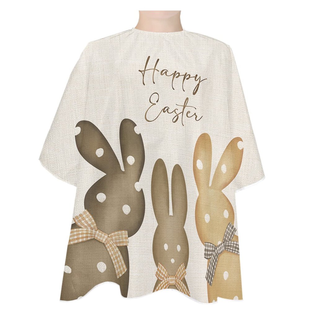 Boho Bunny Barber Cape - Salon Hair Cutting Cape for Women,Men,Kids,Adults,Easter Rabbit Spring Country Holiday Haircut Cape with Adjustable Elastic Neckline Hairdressing Stylist Cape Gown Accessories