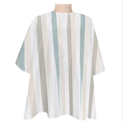 Abstract Barber Cape - Salon Hair Cutting Cape for Women,Men,Kids,Adults,Beige Teal Geometric Minimalistic Brush Stripes Haircut Cape with Elastic Neckline Hairdressing Stylist Cape Gown Accessories