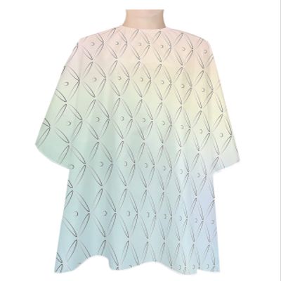 Abstract Geometric Barber Cape - Salon Hair Cutting Cape for Women,Men,Kids,Adults,Ombre Pink Yellow Blue Minimalistic Haircut Cape with Elastic Neckline Hairdressing Stylist Cape Gown Accessories