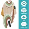 Abstract Modern Barber Cape - Salon Hair Cutting Cape for Women,Men,Kids,Adults,Farmhouse Brown Geometric Middle Century Haircut Cape with Elastic Neckline Hairdressing Stylist Cape Gown Accessories view 2