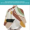 Abstract Modern Barber Cape - Salon Hair Cutting Cape for Women,Men,Kids,Adults,Farmhouse Brown Geometric Middle Century Haircut Cape with Elastic Neckline Hairdressing Stylist Cape Gown Accessories view 4