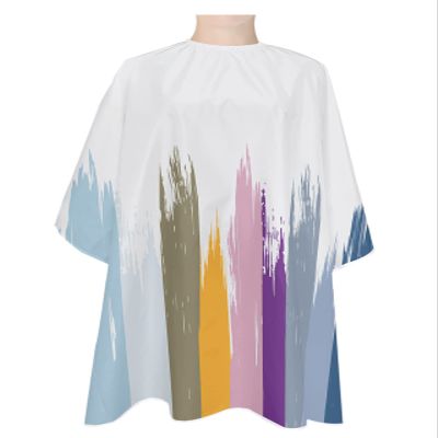 Abstract Minimalistic Barber Cape - Salon Hair Cutting Cape for Women,Men,Kids,Adults,Colored Geometric Painting Striped Aesthetic Art Haircut Cape with Elastic Neckline Hairdressing Stylist Cape Gown