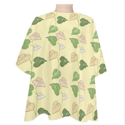 Fall Leaves Barber Cape - Salon Hair Cutting Cape for Women,Men,Kids,Adults,Vintage Green Watercolor Leaf Botanical Plant Haircut Cape with Elastic Neckline Hairdressing Stylist Cape Gown Accessories
