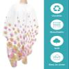 Pink Yellow Flowers Barber Cape - Salon Hair Cutting Cape for Women,Men,Kids,Adults,Summer Fall Botanical Plant Florals White Haircut Cape with Elastic Neckline Hairdressing Stylist Cape Gown view 2