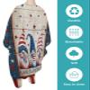 Red Blue Farmhouse Flag Barber Cape - Salon Hair Cutting Cape for Women,Men,Kids,Adults,Independence Day Gnomes Haircut Cape with Adjustable Elastic Neckline Hairdressing Stylist Cape Gown Accessories view 2