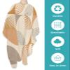 Abstract Modern Barber Cape - Salon Hair Cutting Cape for Women,Men,Kids,Adults,Geometric-Lines Orange Black Bohemia Haircut Cape with Elastic Neckline Hairdressing Stylist Cape Gown Accessories view 2