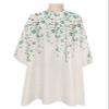 Teal Flower Leaves Barber Cape - Salon Hair Cutting Cape for Women,Men,Kids,Adults,Summer Fall Retro Grey Plant Flowers Haircut Cape with Elastic Neckline Hairdressing Stylist Cape Gown Accessories view 1