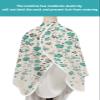 Teal Flower Leaves Barber Cape - Salon Hair Cutting Cape for Women,Men,Kids,Adults,Summer Fall Retro Grey Plant Flowers Haircut Cape with Elastic Neckline Hairdressing Stylist Cape Gown Accessories view 4
