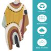 Abstract Geometric Barber Cape - Salon Hair Cutting Cape for Women,Men,Kids,Adults,Retro Brown Middle Century Modern Haircut Cape with Elastic Neckline Hairdressing Stylist Cape Gown Accessories view 2
