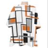 Orange Geometric Barber Cape - Salon Hair Cutting Cape for Women,Men,Kids,Adults,Retro Modern Abstract Middle Century Haircut Cape with Elastic Neckline Hairdressing Stylist Cape Gown Accessories view 1