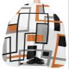 Orange Geometric Barber Cape - Salon Hair Cutting Cape for Women,Men,Kids,Adults,Retro Modern Abstract Middle Century Haircut Cape with Elastic Neckline Hairdressing Stylist Cape Gown Accessories view 3