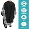 Black Barber Cape - Salon Hair Cutting Cape for Women,Men,Kids,Adults,Traditional Chinese Tile Pattern Haircut Cape with Adjustable Elastic Neckline Hairdressing Stylist Cape Gown Accessories view 2