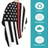 Red Black USA Firefighters Flag Barber Cape - Salon Hair Cutting Cape for Women,Men,Kids,Adults,Country White Stars Haircut Cape with Elastic Neckline Hairdressing Stylist Cape Gown Accessories view 2