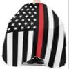 Red Black USA Firefighters Flag Barber Cape - Salon Hair Cutting Cape for Women,Men,Kids,Adults,Country White Stars Haircut Cape with Elastic Neckline Hairdressing Stylist Cape Gown Accessories view 3