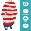 Patriot Red Blue Flag Barber Cape - Salon Hair Cutting Cape for Women,Men,Kids,Adults,Summer Independence Day Haircut Cape with Adjustable Elastic Neckline Hairdressing Stylist Cape Gown Accessories view 2