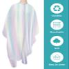Abstract Gradient Barber Cape - Salon Hair Cutting Cape for Women,Men,Kids,Adults,Modern Minimalistic Geometric Ripple Art Haircut Cape with Elastic Neckline Hairdressing Stylist Cape Gown Accessories view 2