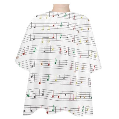 Music Notes Barber Cape - Salon Hair Cutting Cape for Women,Men,Kids,Adults,Modern Abstract Minimalistic Geometric Stripes Haircut Cape with Elastic Neckline Hairdressing Stylist Cape Gown Accessories
