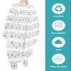 Music Notes Barber Cape - Salon Hair Cutting Cape for Women,Men,Kids,Adults,Modern Abstract Minimalistic Geometric Stripes Haircut Cape with Elastic Neckline Hairdressing Stylist Cape Gown Accessories view 2