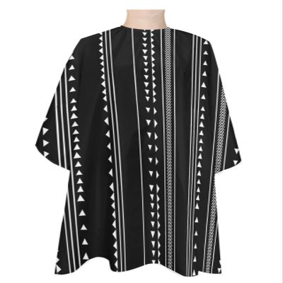 Bohemian Geometric Barber Cape - Salon Hair Cutting Cape for Women,Men,Kids,Adults,Boho Style Stripes Triangle Black Haircut Cape with Elastic Neckline Hairdressing Stylist Cape Gown Accessories