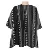 Bohemian Geometric Barber Cape - Salon Hair Cutting Cape for Women,Men,Kids,Adults,Boho Style Stripes Triangle Black Haircut Cape with Elastic Neckline Hairdressing Stylist Cape Gown Accessories view 1