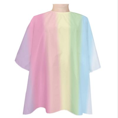 Ombre Rainbow Barber Cape - Salon Hair Cutting Cape for Women,Men,Kids,Adults,Abstract Colorful Geometric Stripes Haircut Cape with Elastic Neckline Hairdressing Stylist Cape Gown Accessories
