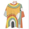 Abstract Orange Barber Cape - Salon Hair Cutting Cape for Women,Men,Kids,Adults,Modern Geometric Middle Century Casual Haircut Cape with Elastic Neckline Hairdressing Stylist Cape Gown Accessories view 1