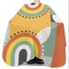 Abstract Orange Barber Cape - Salon Hair Cutting Cape for Women,Men,Kids,Adults,Modern Geometric Middle Century Casual Haircut Cape with Elastic Neckline Hairdressing Stylist Cape Gown Accessories view 3