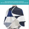 Middle Century Barber Cape - Salon Hair Cutting Cape for Women,Men,Kids,Adults,Navy Blue Geometric Abstract Modern Art Haircut Cape with Elastic Neckline Hairdressing Stylist Cape Gown Accessories view 4