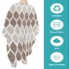 Retro Brown Barber Cape - Salon Hair Cutting Cape for Women,Men,Kids,Adults,Abstract Geometric Middle Century Ombre Plaid Haircut Cape with Elastic Neckline Hairdressing Stylist Cape Gown Accessories view 2