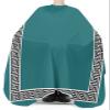 Blue Green Black Barber Cape - Salon Hair Cutting Cape for Women,Men,Kids,Adults,Traditional Blue Black Geometric Tile Pattern Haircut Cape with Elastic Neckline Hairdressing Stylist Cape Gown view 3