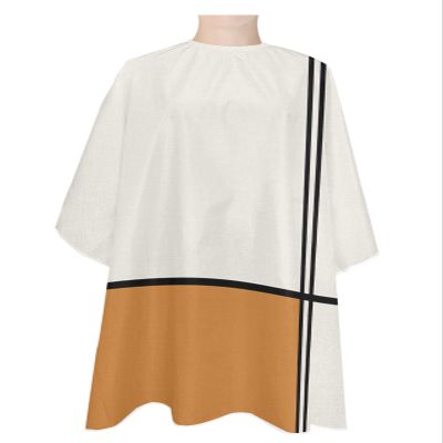 Orange Barber Cape - Salon Hair Cutting Cape for Women,Men,Kids,Adults,Modern Abstract Geometric Patchwork Stripes Art Haircut Cape with Elastic Neckline Hairdressing Stylist Cape Gown Accessories
